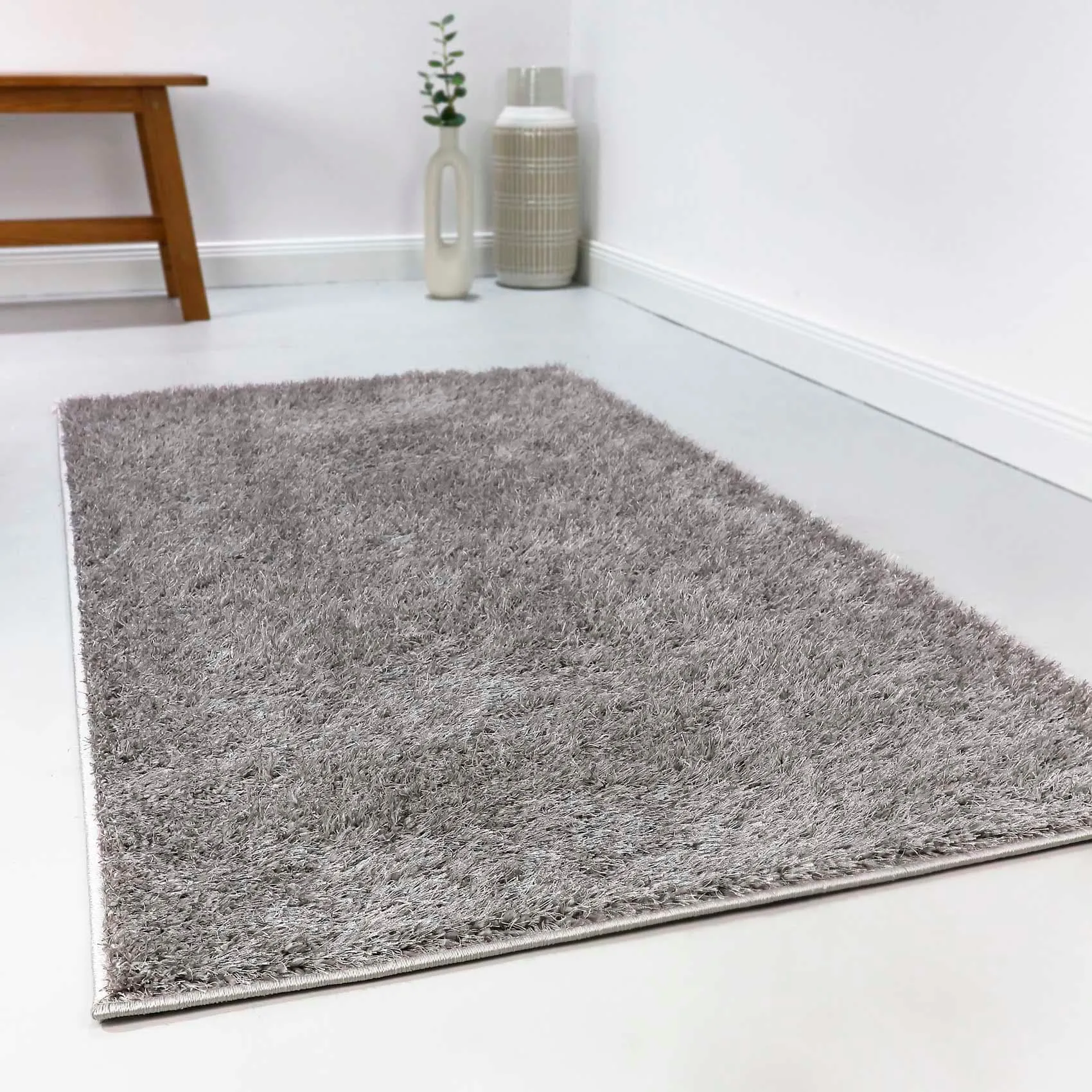 Esprit Hochflor-Läufer »Swagger Shag«, rechteckig, 30 mm Höhe, Wohnzimmer, Schlafzimmer, uni, waschbar, mit Antirutschbeschichtung ESPRIT hellgrau B: 80 cm   1 St.