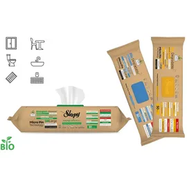 Sleepy Easy Clean Bio Oberflächen und Boden Reinigungstücher 2 in 1 (Grün) mit Teebaum & Limette - 1 Packung x 50 Tücher