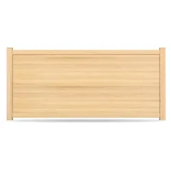 Zaun, Aluminium, Holzoptik, Eiche Hell Dekor, Modell Bonn, flexible Befestigungssysteme, Zaunelement individuell konfigurierbar