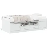 vidaXL Tagesbett mit Schubladen 90 x 190 cm weiß