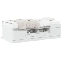 vidaXL Tagesbett mit Schubladen 90 x 190 cm weiß