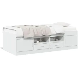vidaXL Tagesbett mit Schubladen 90 x 190 cm weiß