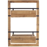 Frank Flechtwaren Pflanzkasten, Pflanzregal Wandpflanzer Industria, Holz, Wandboard zum bepflanzen 48 x 73 cm, Pflanzkasten 35 x 13 x 10 cm