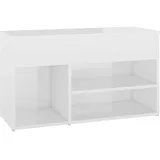 vidaXL Schuhbank 80 x 45 x 30 cm hochglanz weiß