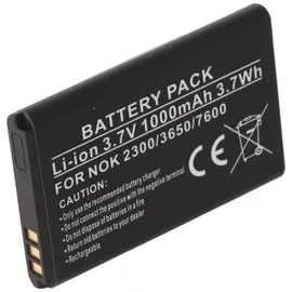 AccuCell Akku passend für Nokia 2300, 3650, 7600, Li-Ion, 3,7V, 1000mAh, 3,7Wh