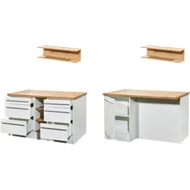 Respekta Kücheninsel Gabriel 150 cm Weiß Hochglanz