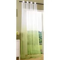 Gardinenbox Schal transparent Farbverlauf Vorhang mit Ösen Gardine Voile, 1 Stück 245x140, Apfelgrün, 204202