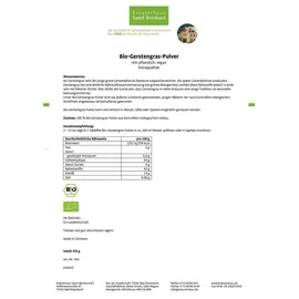 Kräuterhaus Sanct Bernhard Sanct Bernhard Bio-Gerstengras-Pulver 350 g