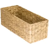 HMF Aufbewahrungskorb Badezimmer Korb geflochten aus Wasserhyazinthe 38 x 15 x 14 cm beige