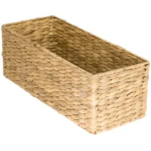 HMF Aufbewahrungskorb Badezimmer Korb geflochten aus Wasserhyazinthe 38 x 15 x 14 cm beige