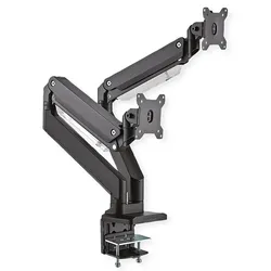 ROLINE LCD-Doppelarm, Tischmontage, Gasfeder, je 5 Gelenke, bis 2x 15 kg