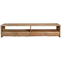Sam Lowboard, Beige, Holz, Echtholz,Akazie, Rechteckig, 230x50x45 cm, Wohnzimmer,