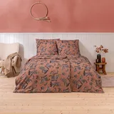 Estella Feinflanell Bettwäsche Ostana terracotta 155x200 cm + 80x80 cm - orange