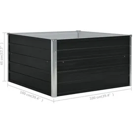 vidaXL Hochbeet 100 x 100 x 45 cm Anthrazit