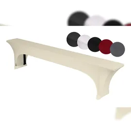 TexDeko TexDeko® Stretch Bierbankhussen für Bierzeltgarnitur 220cm (nur Bank) Husse für Bierbank) strapazierfähig bügelfrei Creme