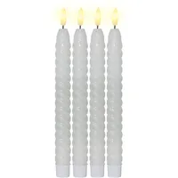 Star Trading | LED Stabkerzen weiß LED Kerzen flackernde Flamme led Kerze mit Timer Kerzen Deko Stabkerzen gedreht