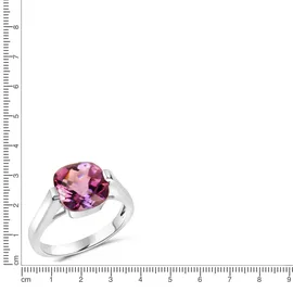 VIVANCE Fingerring VIVANCE "925/- Sterling Silber rhodiniert Amethyst" Gr. 52, weiß, Fingerringe, Damen, 052 (16,6), Silber 925 (Sterlingsilber), Fingerring