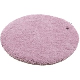TOM TAILOR Badematte Cozy Bath UNI, Höhe 27 mm, rutschhemmend beschichtet, fußbodenheizungsgeeignet, Polyester, rund, Badteppich, Uni Farben, rechteckig, rund und oval erhältlich rosa rund | Ø 60 cm x 27 mm