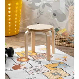 Home4You Kinderhocker 2er Set Holz 34 x 30 x 34 cm Beige