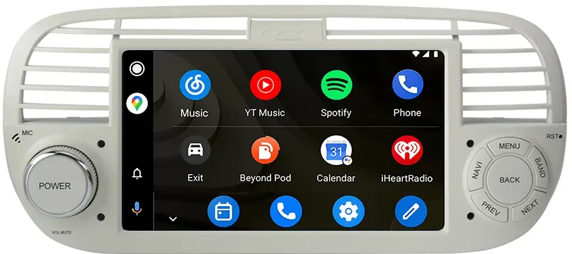 Junsun Radio für Fiat 500 CarPlay Android Auto & Navi - Weiß - Mit DAB+