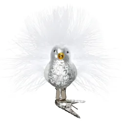 Christbaumschmuck Glas Vogel auf Clip 5cm Federn Weihnachtskugeln Weihnachtsbaum