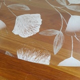 Transparente Folie Tischdecke Tischfolie Schutzfolie 0,2mm Größe wählbar Ginkgo Blätter Oval ca. 140 x 200 cm abwaschbar