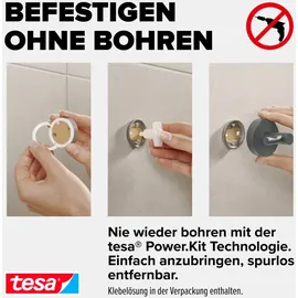 Tesa Ablagekorb Moon Grey viereckig inkl. Klebelösung