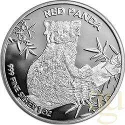 1 Unze Silbermünze Republic of Tschad - Red Panda 2024