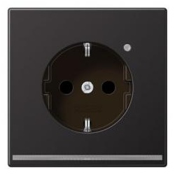 Jung SCHUKO-Steckdose mit LED-Orientierungslicht und Helligkeitssensor (Dark)