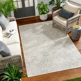 Livabliss Surya Outdoor Teppich wetterfest, Serik - In und Outdoor Teppich für Balkon, Terrasse, Garten, Küche - Outdoor Teppich Boho Style, Teppich für draußen - Teppich Ivory,160x213cm