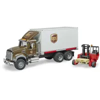 Bruder 02828 - Mack Granite UPS Logistik-LKW mit Mitnahmestapler