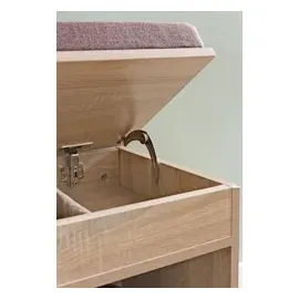 FineBuy Schuhbank 104 x 51 x 32 cm grau gepolstert