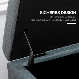 Homcom Sitzbank mit Stauraum, Deckel, Leinenoptik, grau 125 x 49 x 41,5 cm