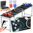 Kesser KESSER® Bier Pong Tisch Set mit Kartenspiel Trinkspiel inkl. 100 Becher (50 Rot & 50 Blau), 6 Bälle + Regelwerk Partyspiele Table Höhenverstellbar Klappbarer ohne oder mit LED