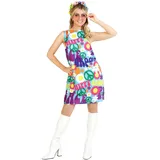 Fun Shack Flower Power Kleid, Hippie Kostüm Damen Kleid, Kleid Hippie, Kostüm Damen Hippie Kleid, 70er Kleid, Damen Hippie Kostüm, Hippie Kleider, Hippy Kostüm - M - M