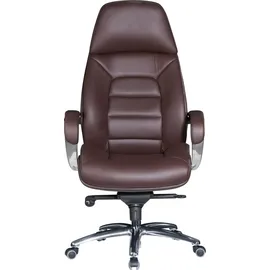 AMSTYLE Chefsessel Echt Leder Braun