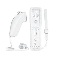 TechKen Wii Remote Controller mit Nunchuck Motion Plus,2 in 1 Wii Fernbedienung Motion Nunchuck Wii Kontroller Zubehör mit Silikonhülle Kompatibel mit Wii