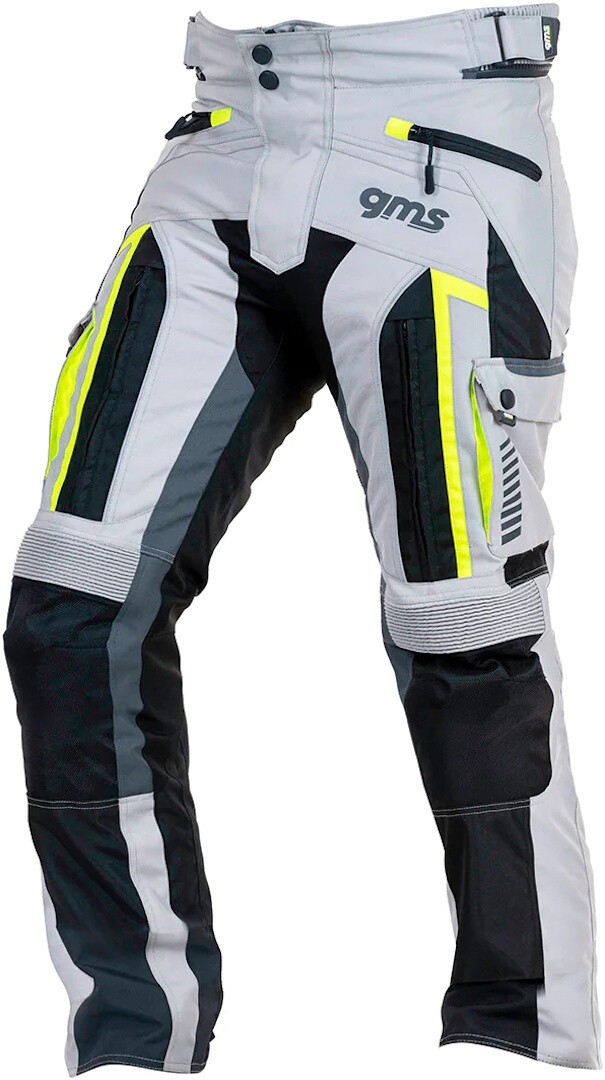 GMS Everest Motorfiets textiel broek, grijs-geel, 5XL