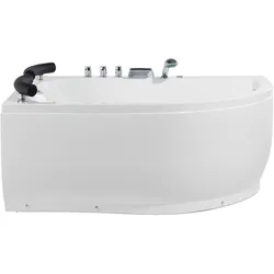 Whirlpool Badewanne weiß Eckmodell mit LED rechts 158 x 113 cm PARADISO