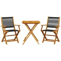 vidaXL Bistro-Set 3-tlg. Schwarz
