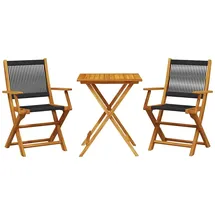 vidaXL Bistro-Set 3-tlg. Schwarz