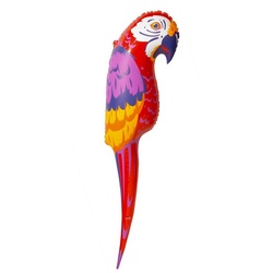 Widdmann Kostüm Aufblasbarer Papagei, Kunststoff-Accessoire zum Aufpusten rot
