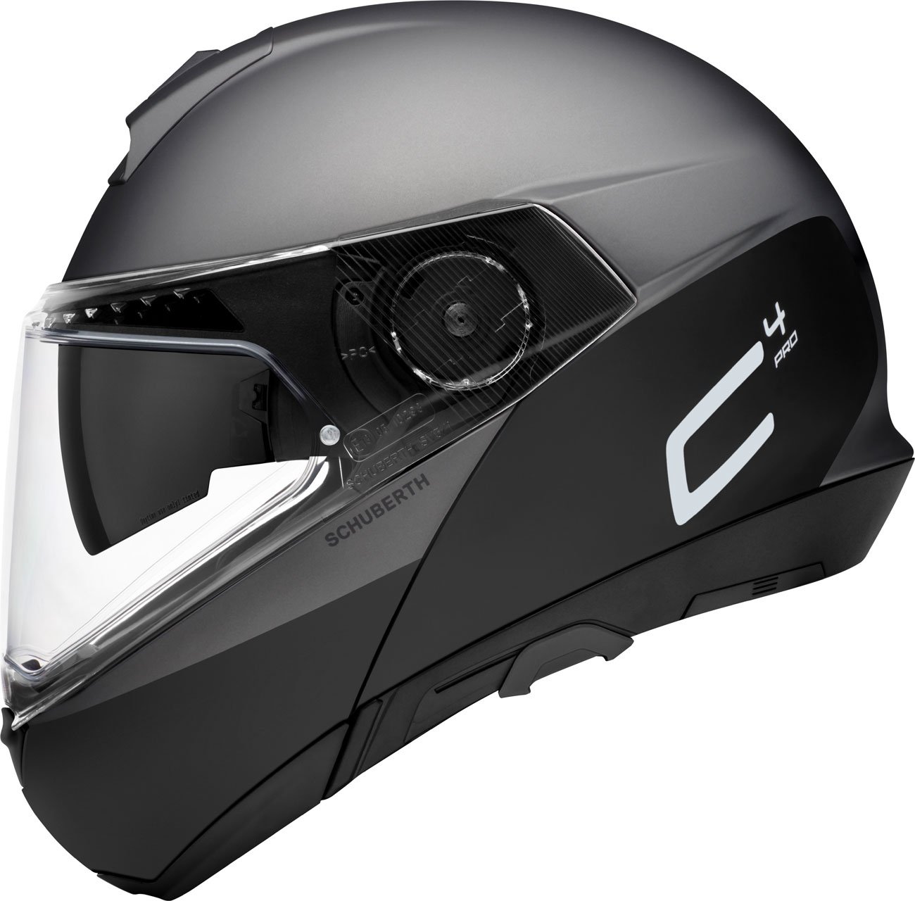 Schuberth C4 Pro Swipe, casque rabattable - Mat Noir/Gris - XS (52/53)