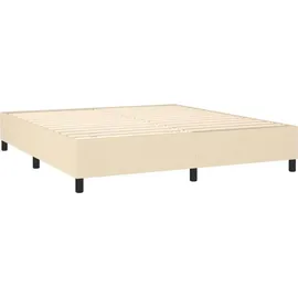 vidaXL Boxspringbett mit Matratze Creme 160x200 cm Stoff