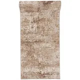 mazovia Teppich Läufer Flur - Modern Teppichläufer – Kurzflor, Weich - für Vorzimmer Eingangsbereich Schlafzimmer Küche Korridor - Abstrakt Muster - 60 cm Breite - Beige Creme 60 x 100 cm