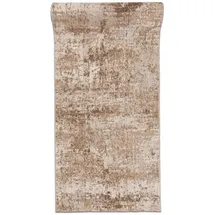 mazovia Teppich Läufer Flur - Modern Teppichläufer – Kurzflor, Weich - für Vorzimmer Eingangsbereich Schlafzimmer Küche Korridor - Abstrakt Muster - 60 cm Breite - Beige Creme 60 x 100 cm