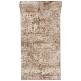 mazovia Teppich Läufer Flur - Modern Teppichläufer – Kurzflor, Weich - für Vorzimmer Eingangsbereich Schlafzimmer Küche Korridor - Abstrakt Muster - 60 cm Breite - Beige Creme 60 x 100 cm