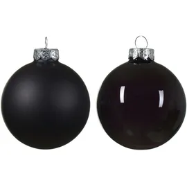 Kaemingk Weihnachtskugeln Glas Christbaumkugeln Weihnachtsbaum Set Schwarz