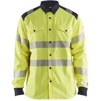 Blåkläder Multinorm Hemd, High Vis Gelb/Marineblau, Größe XXL
