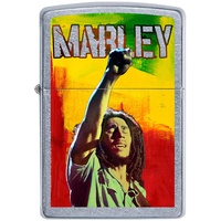 Zippo – Sturmfeuerzeug, Bob MarleyTM © Fist in the Air, Color Image, Street Chrome, nachfüllbar, in hochwertiger Geschenkbox